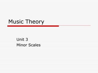 Music Theory Unit 3 Minor Scales 