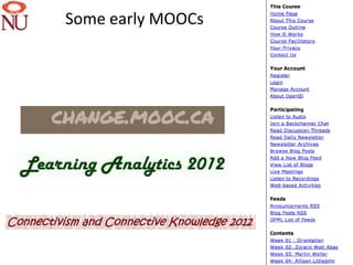 Some early MOOCs
 