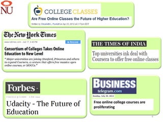 Free online college courses are
proliferating

                                  6
 
