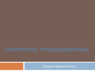 Margarida Barbosa Teixeira
TRANSPORTE TRANSMEMBRANAR
 