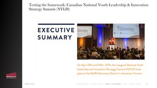 2018-10-26 “Finding the Emic in Systemic Design” | Ryan J. A. Murphy | https://systemic.design 11
Testing the framework: Canadian National Youth Leadership & Innovation
Strategy Summit (NYLIS)
 