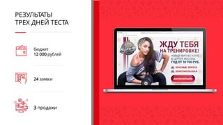 таргетинг
по ключевым словам
Совокупное количество
заявок в два раза
больше контекста
ретаргетинг
на посетителей
ДОПОЛНИТЕЛЬНЫЕ
ИНСТРУМЕНТЫ
 