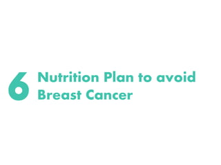 Nutrition Plan to avoid
Breast Cancer6
 