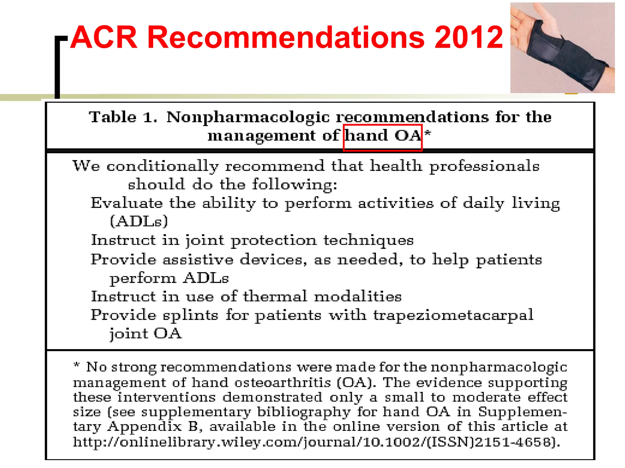 ACR Recommendations 2012
39
 