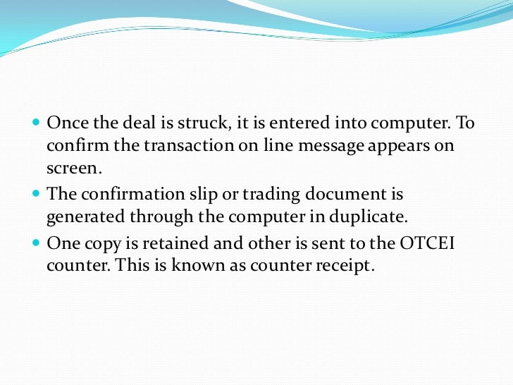 trading system of otcei