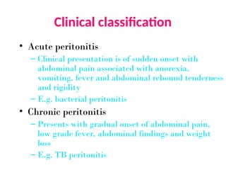 6-PERITONITIS AN INFLAMATION OF PERITONEUM | PPT