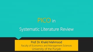 PICO in systematic literature review | PPTX | Medical Health
