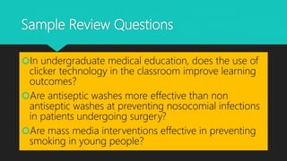 PICO in systematic literature review | PPTX | Medical Health