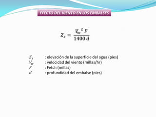 EFECTO DEL VIENTO EN LOS EMBALSES
 