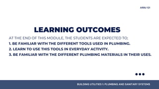 Plumbing Materials and Fittings - ArBU121: Plumbing and Sanitary ...