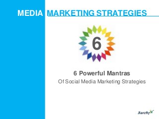 MEDIA MARKETING STRATEGIES

6
6 Powerful Mantras
Of Social Media Marketing Strategies

 