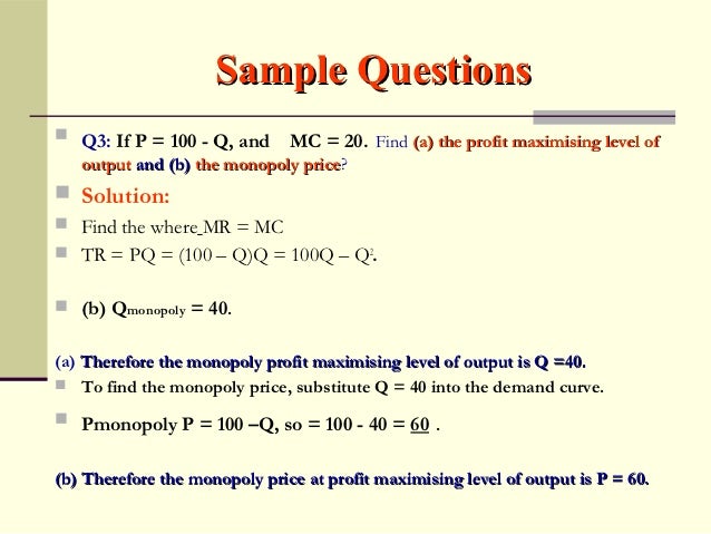 6 Price And Output Determination Monopoly