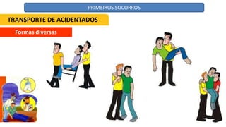 Formas diversas
TRANSPORTE DE ACIDENTADOS
PRIMEIROS SOCORROS
 