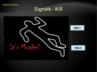 Signals - Kill


                 Proc 1




                 Proc 2
 