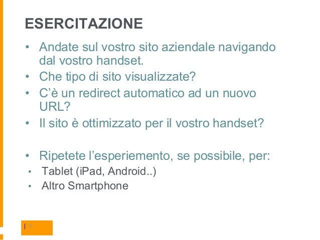 Progettare una mobile web app Progettare un mobile