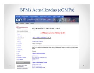 BPMs Actualizadas (cGMPs)
 