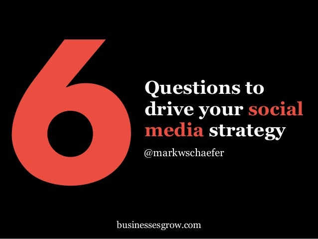 Questions to
drive your social
media strategy
@markwschaefer
6businessesgrow.com
 