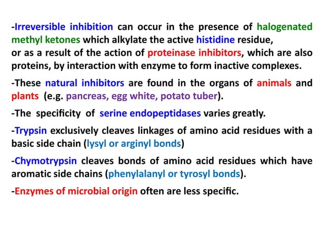 Reactions of proteins