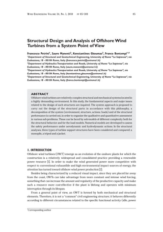 Structural Design and Analysis of Offshore Wind Turbines from a System ...