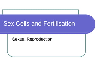 Sex Cells and Fertilisation Sexual Reproduction 