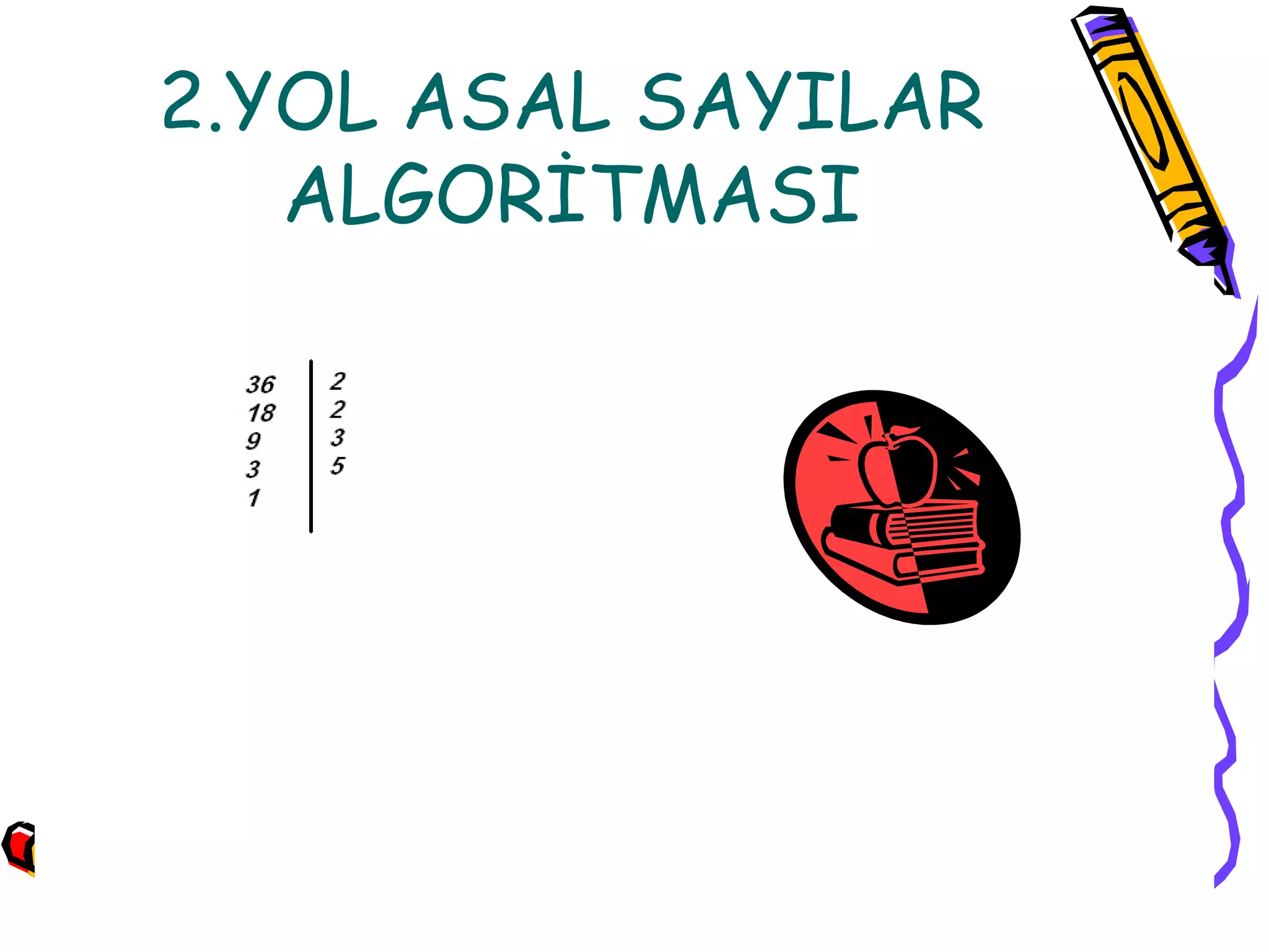 2.YOL ASAL SAYILAR
   ALGORİTMASI
 