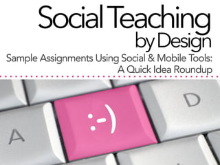 Social Teaching
by Design

Sample Assignments Using Social & Mobile Tools:
A Quick Idea Roundup

 