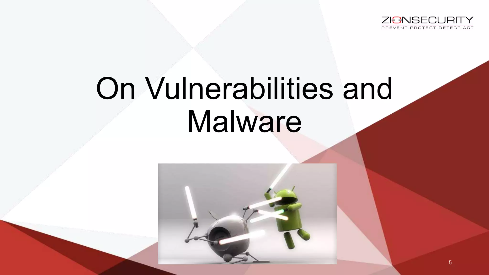 On Vulnerabilities and
Malware
5
 