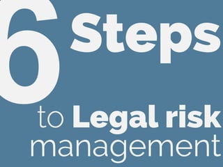 Steps
to Legal risk
management
6
 