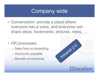 Six Steps To  Successful  Socialtext  Implementation  and Adoption