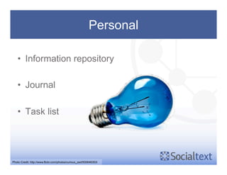 Six Steps To  Successful  Socialtext  Implementation  and Adoption