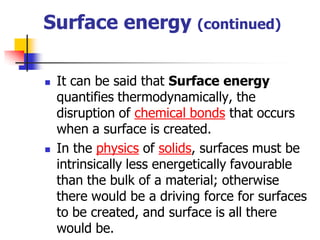 Surface Definition Science 6 surface physicochemical phenomena properties | PDF