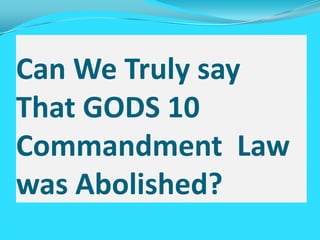 6. the law of god | PPTX