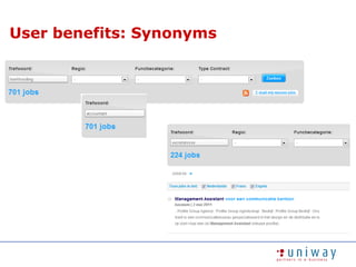 User benefits: Synonyms