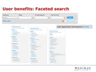 User benefits: Faceted search