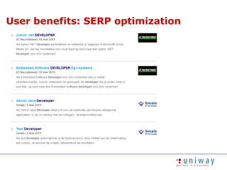User benefits: SERP optimization