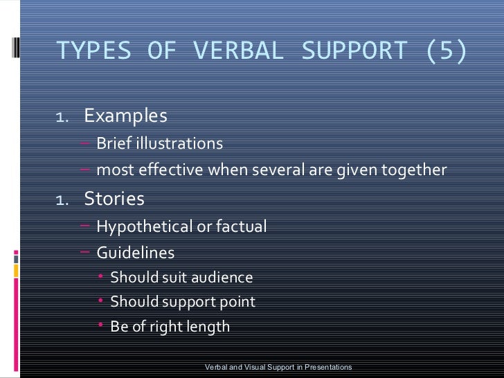 6. verbal and visual support