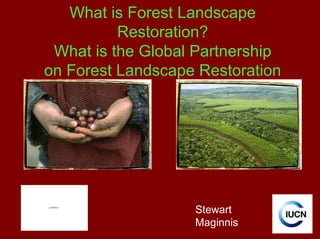 What is Forest Landscape
          Restoration?
 What is the Global Partnership
on Forest Landscape Restoration




                                     Stewart
          QuickTime?and a
TIFF (Uncompressed) decompressor
   are needed to see this picture.




                                     Maginnis
 