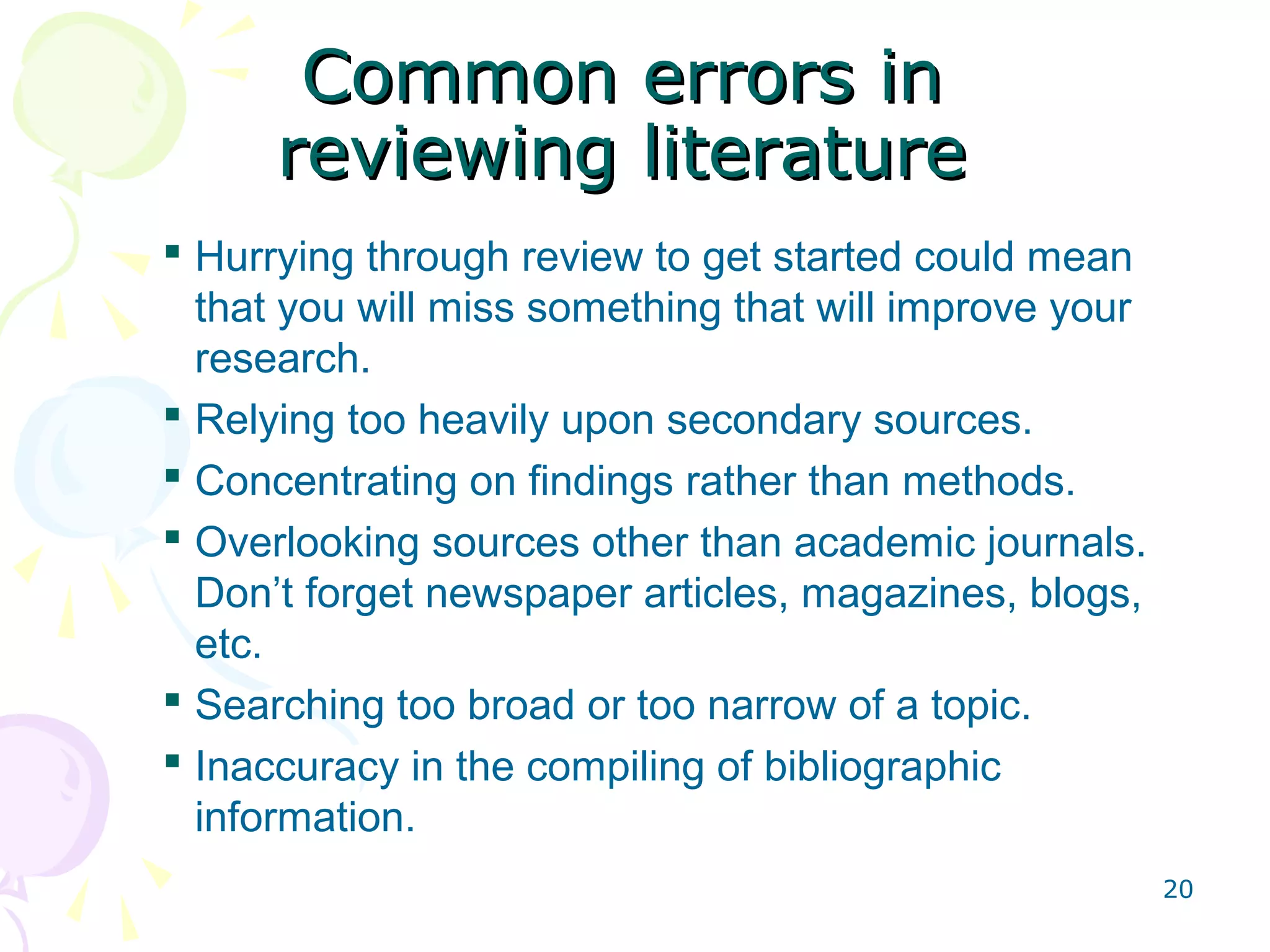 6 writing and presenting literature review-khalid | PPT