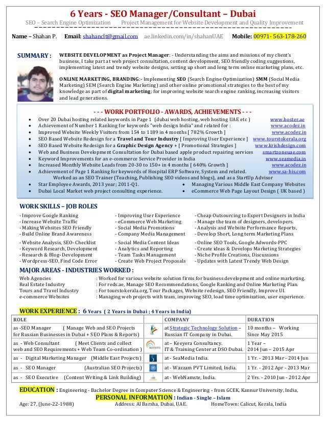 seo manager resume web project manager resumes