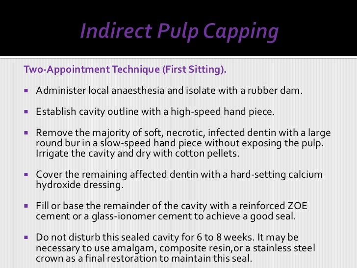indirect pulp cap