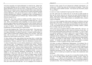 8                                                                                      Adopción #4                                                                    37

estuvieron conectados con la iglesia Metodista? La mitad de Uds. ¿Sabían Uds.          derramó en Jesús, porque El era la plenitud de la Deidad corporalmente. ¿Es
que la iglesia Metodista casi tuvo el Espíritu Santo en un tiempo? Yo he ido a         correcto eso? Y todo lo que Jesús era, El lo derramó en la Iglesia. "Estas cosas
iglesias Metodistas y los he visto caer al piso, y echar agua en su rostro y que los   que Yo hago vosotros también las haréis. Aun mayores que éstas haréis, porque
abanicaran con un abanico, para evitar que el Espíritu Santo viniera sobre ellos.      Yo voy al Padre".
 Eso es correcto. Ahora, ésa es la verdad, allá en las colinas de Kentucky donde       La cual es su cuerpo, la plenitud de Aquel que todo lo llena en todo.
teníamos Metodistas. Uds. aquí son de los que se unen a la iglesia. Nosotros
teníamos Metodistas allá, y Bautistas. Llegábamos al altar y nos golpeábamos el        187 ¡Oh, cuánto amo eso! ¡Cuánto amo eso! El otro día yo estaba leyendo un
uno al otro en la espalda hasta que recibíamos algo. Salíamos adelante, vivíamos       libro que fue escrito, acerca de un viaje que hice para ministrar-ministrar en
diferentes después de eso.                                                             África. Nunca antes lo había leído. ¿Cuántos han leído alguna vez el libro, Un
                                                                                       Profeta Visita África? Allí yo estaba mirando a un muchachito Indio. ¿Cuántos
28 Pero Uds. sólo vienen y ponen su nombre en el libro y dicen: "Yo soy un             vieron esa fotografías
Metodista". Y toman el salero y rocían un poquito de agua sobre Uds., y eso es
todo. Salen y usan pantalones cortos, maquillaje, van a las carreras de caballos,      188 Yo oí a cierto evangelista, había estado orando por los enfermos como por
apuestan, juegan, juegan en las máquinas de apostar y todo lo demás, todavía son       quince años o más, él dijo: "Yo nunca he visto un milagro ser hecho en mi vida".
buenos Metodistas, ¿ven? Esos no son Metodistas. Esos tan sólo son de los que           El dijo: "Yo he visto personas que dijeron que tenían dolores de cabeza, sanaron.
se unen a la iglesia. Eso es correcto. Bautistas, de la misma manera, los               Yo he visto personas decir que tenían dolor de estómago, sanaron, y demás.
Presbiterianos, así sucesivamente de la misma manera.                                  Pero un milagro, algo que creó e hizo algo. . . "

29 Como David duplessis dijo: "Nietos, Dios no tiene nietos". Dios nunca tuvo          189 Yo pensé que ese muchacho debería de haber estado allá y visto eso. La
un nieto. El tiene hijos, pero no nietos. Eso es correcto. Uds.. . y gente que entró   pierna de ese muchacho Indio era más o menos así de gruesa, una de ellas. La
en la iglesia Metodista, o la iglesia Pentecostal, o la iglesia Bautista, porque su    otra era una pierna normal como la pierna de un ser humano. Y, si Uds. se fijan,
madre o padre era Pentecostal o Bautista, entonces Uds. son nietos. Ellos eran         en su aparato ortopédico, allí estaba su zapato como a catorce pulgadas o quince
hijos. Uds. son nietos, ¿ven? Así que Dios no tiene algo así. La iglesia tiene         pulgadas de alto [Treinta y cinco centímetros y medio, o treinta y ocho
mucho de eso, pero no-pero no la-no la-no ... Dios no.                                 centímetros de alto.-Traductor], así. El tenía una placa de hierro en la parte de
                                                                                       abajo de él. Su zapato estaba encima de dos varillas largas que estaban paradas.
30 Ahora, fíjense en éstas, sigue adelante hasta que llega ahora, a medida llega        El caminó hasta donde yo estaba parado, lo trajeron allí arriba. El tenía dos
a la minoría, la iglesia. La edad Pentecostal entró. Eso ciertamente cortó muchas      muletas. El tomaba este zapato grande de hierro y lo bajaba así pisando
protuberancias. Entonces, ¿qué hizo? Dejó a los Metodistas y Luteranos atrás.          fuertemente. Yo miré a su pierna, era más o menos así de gruesa.
31 Ahora el Espíritu Santo se movió adelante alejándose de la edad Pentecostal.        190 Ahora, esa gente es Mahometana, Mahometanos. ¿Se acordaron Uds. el
¿Qué hicieron ellos? Se organizaron, se formaron ellos mismos: "Nosotros               domingo pasado cuando les leí lo que los periódicos tuvieron que escribir? Yo
somos las Asambleas de Dios. Nosotros somos los Unitarios. Nosotros somos              mismo lo tengo aquí, de África, fue enviado a mí por nuestro misionero que
los que creemos en Dos. Nosotros somos la Iglesia de Dios. Nosotros somos los          regresó, el Hermano Stricker. Allí está el artículo de cómo Billy Graham
Esto, o Aquello. Uds. no pertenecen, Uds. no pueden entrar en el Cielo a menos         retrocedió en eso. Exactamente. Permitieron que los Mahometanos los
que tengan su nombre en nuestro libro". ¡Oh, semejante tontería! A mí no me            empujaran directamente al mar. ¿Qué pasa? Los misioneros están dejando el
importa si Uds. son Bautistas, Metodistas, Presbiterianos, Uds. pusieron su            campo. Cuál es el sentido que se queden más tiempo, ellos simplemente están
nombre en el Libro de la Vida cuando Dios lo puso allí. Si Uds. fueron                 derrotados.
predestinados a Vida Eterna, Dios los va a llamar de alguna manera, de algún
modo, de alguna-de alguna u otra manera. Claro que lo hará. "Todo lo que el            191 Yo amo a Billy Graham, y creo que él es un maravilloso hombre de Dios.
Padre me ha dado, vendrá a Mí". No importa a qué iglesia pertenecen Uds., eso          Pero con lo que Billy Graham debió haberío atacado, es decir: "Espere un
no tiene nada que ver con ello. Pero la denominación nunca les va a hacer una          momento. . . " si algunos de estos Bautistas auto almidonados le hubieran
sola cosa a Uds., pero pudiera impedirles bastante de que sigan adelante con           permitido hacerlo, yo creo que él lo hubiera hecho. Yo creo que Billy Graham es
Dios, pero nunca-nunca hará nada más. Los va a congregar con un montón de              un hombre de Dios. Pero si él hubiera dicho: "¡Espere un momento! Yo soy un
 