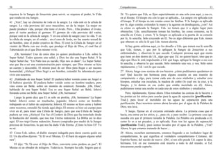 20                                                                                  Compañerismo                                                                    13

requiere la–la Sangre de Jesucristo para servir, se requiere el poder, la Vida      26 Yo quiero que Uds. se fijen especialmente en una sola cosa aquí, y esa es,
que estaba en esa Sangre.                                                           en el hisopo. El hisopo era con lo que se aplicaba... La sangre era aplicada con
41 ¿Ven?, hay un elemento de vida en la sangre. La vida está en la célula de        el hisopo. Y el hisopo es tan común como las hierbas. Y la Sangre es aplicada
sangre. La vida proviene del sexo masculino, no de la mujer. La mujer no            por fe, algo común; extienden la mano y la agarran en dondequiera, ¿ven? Así
puede producir vida, porque ella tiene el óvulo. Pero... Ella produce el óvulo,     es cómo es aplicada la Sangre. Uds. no tienen que ir a algún lugar para
pero el varón produce el germen. El germen de vida proviene del varón,              obtenerlas; Uds. sencillamente toman las hierbas, las cosas comunes, su fe
porque está en la célula de sangre. Y en esa célula de sangre yace la vida. Y en    sencilla en Cristo, y creen. Y la Sangre es aplicada a la puerta de su corazón
la célula de sangre, en el estado... en el caso de Jesús, no fue asunto sexual de   por fe, fe sencilla. Sólo creyendo en El. No es algo diferente que Uds. tienen
un hombre, sino el poder creativo de Dios. El creó la Célula de Sangre en el        que obtener; es sólo la fe que Uds. tienen ahorita.
vientre de María con ese óvulo, que produjo al Hijo de Dios, el cual fue el             Si hay gente enferma aquí, yo los desafío a Uds. que tomen esa fe sencilla
Tabernáculo en el que Dios mismo vivió.                                             que Uds. tienen, y que por fe apliquen la Sangre de Jesucristo a sus
    ¡Oh, hermano! Uno de estos días yo quiero predicarles a Uds. sobre la           enfermedades, y observen lo que sucede. Cualquier persona aquí que sienta
Super Señal. Todos quieren una señal, y Dios les dio una Super Señal. Y la          que tiene un don dentro de Ud., algo que–que Ud. no quiere hacer, sino que es
Super Señal fue: “Un Niño nos es nacido, Hijo nos es dado”. La Super Señal,         algo que Dios lo está impulsando a Ud. que haga, aplique la Sangre a eso con
una que iba a ser una conmemoración para siempre, que Dios mismo se hizo            fe sencilla, y observe lo que sucede. Sólo inténtelo una vez, y vea. Sólo entre
un cuerpo y descendió. El mismo pasó de ser Dios para llegar a ser nuestra          rápidamente, y Ud. verá lo que sucede.
humanidad. ¡Aleluya! Dios llegó a ser hombre, extendió Su tabernáculo para          27 Ahora, luego esas cenizas de esa becerra: ¡cómo pudiéramos quedarnos en
vivir con nosotros.                                                                 eso! Qué lección tan hermosa para alguna ocasión en una reunión de
42 ¡Hablando de una Super Señal! El pudiera haber venido como un Angel si           campamento o algo, para tomar cada uno de esos símbolos y estudiar esos
El hubiera querido. El pudiera haber venido como un hombre maduro, pero             hisopos, estudiar esa escarlata, la madera de cedro (lo cual era la cruz, y la
vino como un Bebé, sobre un montón de estiércol, llorando. ¡Oh, Dios!,              Sangre, y lo demás en ese cedro que estaba mezclado en él). Ahora,
hablando de una Super Señal. Esa es una Super Señal: un Bebé, Jehová                pudiéramos tomar una noche en cada uno de estos símbolos y estudiarlos.
llorando como un Bebé, una Super Señal. ¡Oh, hermanos!                                  Pero, rápidamente, fíjense ahora. Ellos tomaban las cenizas de la becerra y
    Luego la gente dice que El es sólo un profeta. ¡Oh, hermanos! La Super          las ponían en los atrios para usarlas para la agua de separación [purificación–
Señal: Jehová como un muchacho, jugando; Jehová como un hombre,                     Trad.]; para lavar al incrédulo en las aguas de separación para una
trabajando en el taller de carpintería; Jehová, El mismo se hizo carne y habitó     purificación. Pues nosotros somos ahora lavados por el agua de la Palabra de
entre nosotros, extendió Su tienda aquí abajo; El mismo se hizo un cuerpo para      Dios; nos lava.
vivir en él, para tener una Célula de Sangre, para que esa Célula de Sangre             Y luego, fíjense en el creyente entrando ahora. La primera cosa que él
pudiera ser rota. ¡Aleluya! Ese fue el Cordero de Dios que fue inmolado desde       hacía, era entrar en los atrios, y... para oír, y para recibir. La primera cosa que
la fundación del mundo, que nos trae Eterna redención. La Biblia así lo dice        sucedía era que él primero tomaba la Palabra. La Palabra era predicada a él,
aquí. El nos trajo Eterna redención. Somos comprados por medio de la Sangre         como lo es a un pecador, y es aplicada. Esas son las aguas de separación
preciosa de Jesucristo, la que nos ha dado Vida Eterna. ¿Cómo lo hizo El? Yo        [purificación–Trad.], pues somos lavados por el agua de la Palabra. ¿Ven?
no sé.                                                                              Ahora, lo que estamos tratando de hacer....
43 Como Uds. saben, el diablo siempre indagaba para darse cuenta quién era          28 Ahora, escuchen atentamente, estamos llegando a un verdadero lugar de
El. Un día ellos dijeron: “Si El es el Mesías, El–El hará de seguro alguna señal    compañerismo, lo que significa el verdadero compañerismo Cristiano, del
rara”.                                                                              Espíritu Santo, del nacido de nuevo. ¡Oh!, si tan sólo puede Ud. captar la idea,
   El dijo: “Si Tú eres el Hijo de Dios, convierte estas piedras en pan”. El        hermano, Ud. en ese momento está muerto a todo lo del mundo, si Ud.
Mesías es un obrador de milagros. Todavía es. Siempre ha sido. Seguro que sí.       únicamente puede captarlo.
 