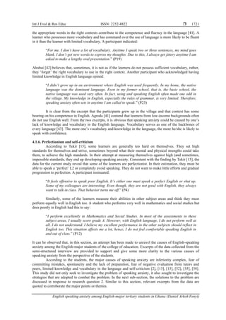 English speaking anxiety among English-major tertiary students in Ghana ...