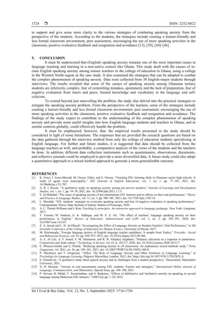 English speaking anxiety among English-major tertiary students in Ghana ...