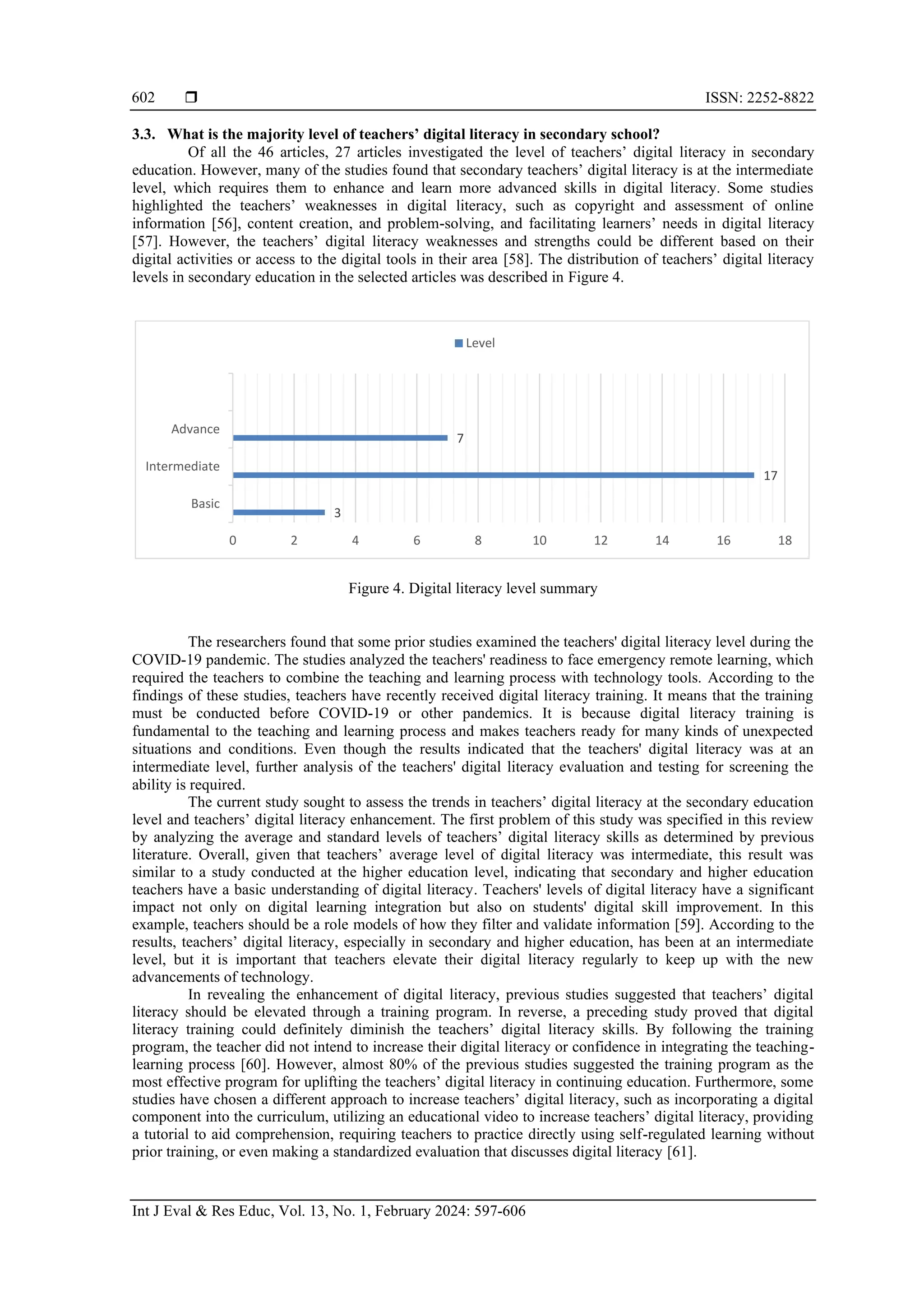 Teachers’ digital literacy overview in secondary school | PDF