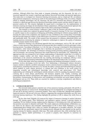 Impact of immersive learning environments on the development of ...