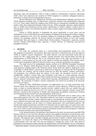 Organizing students’ research activities based on STEM elements in the ...