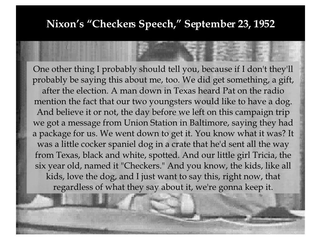 Nixon S Checkers Speech September 23