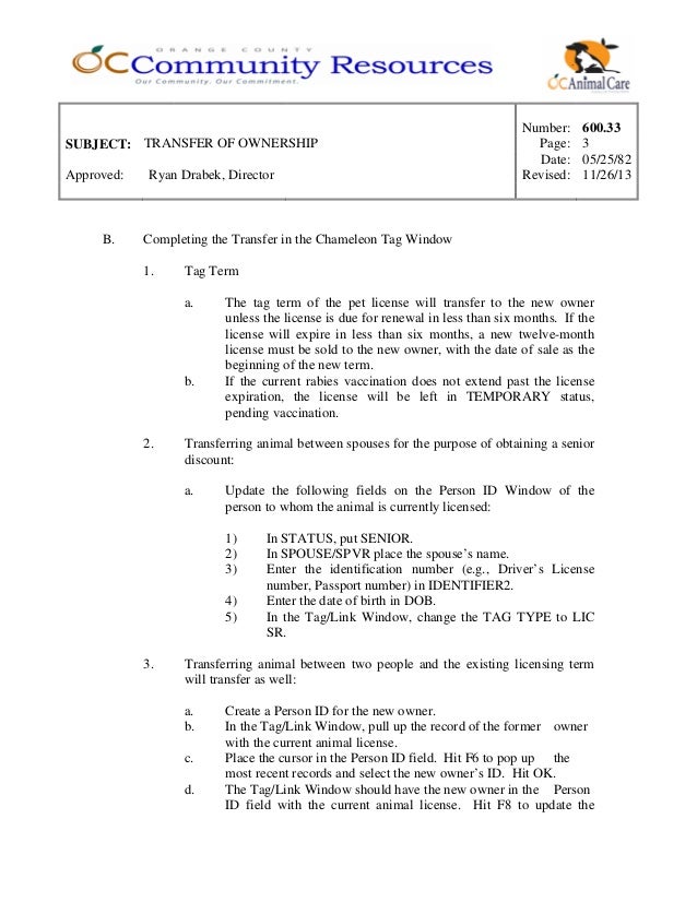 600 33 transfer of ownership change of ownership form