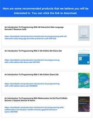 An Introduction To Programming With Idl Kenneth Bowman | PDF